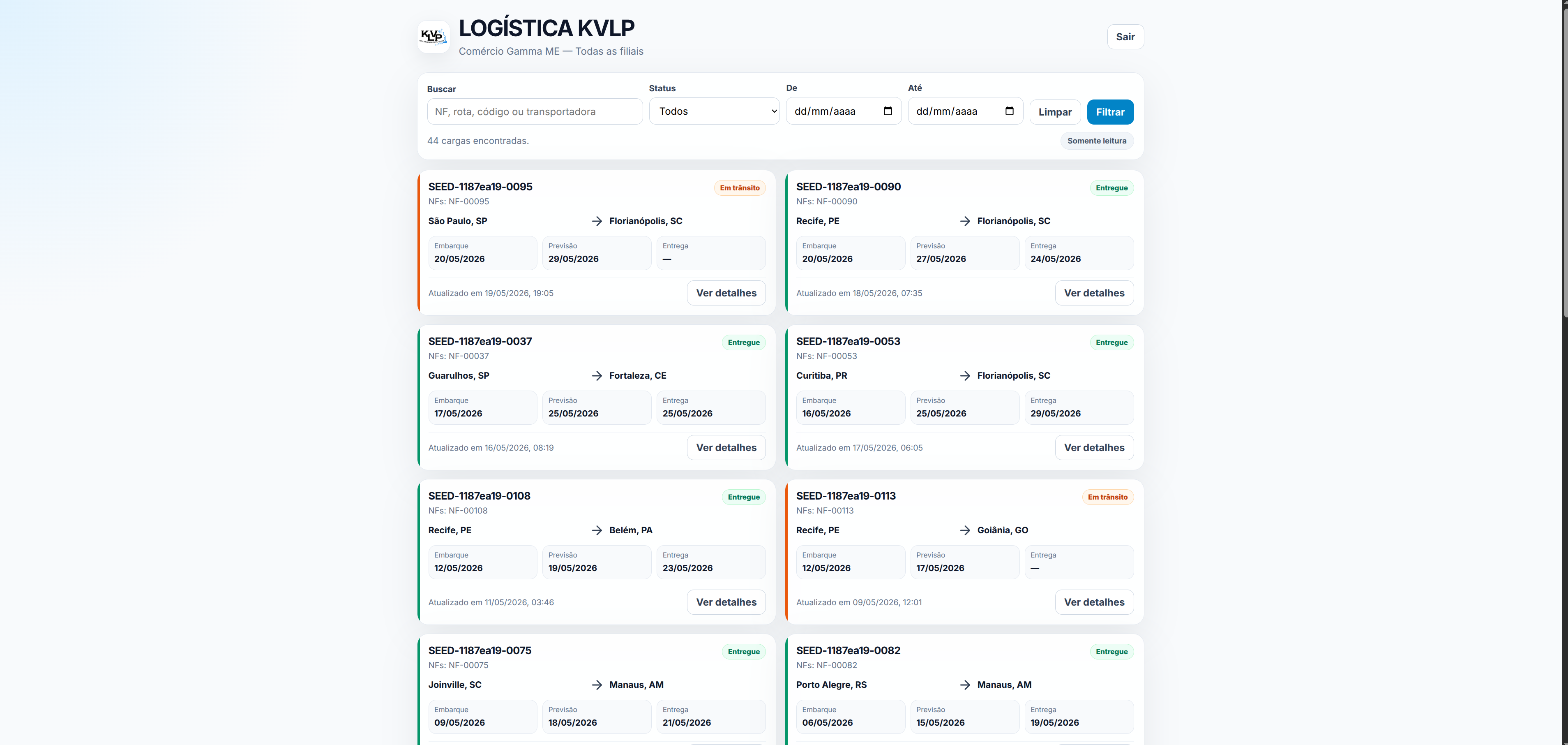 Portal seguro de notas fiscais por cliente